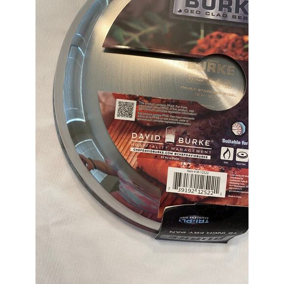 David Burke Geo Clad 12 Inches Heavy Stainless Steel Skillet Frying Pan New - Picture 7 of 9